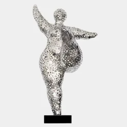 Figurative|Table Top^Statues & Sculptures Dancing Soul 95cm Silver Metal Indoor Sculpture