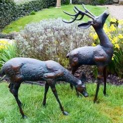 Stags & Deers^Statues & Sculptures Deer & Doe Bronze Metal Garden Statues