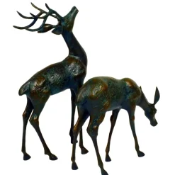 Stags & Deers^Statues & Sculptures Deer & Doe Bronze Metal Garden Statues