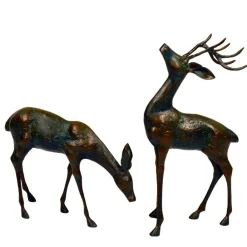 Stags & Deers^Statues & Sculptures Deer & Doe Bronze Metal Garden Statues