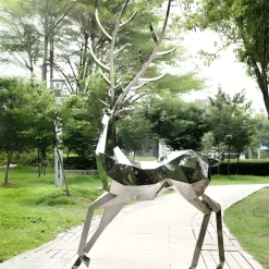 Wildlife|Stags & Deers^Statues & Sculptures Deer 258cm Geometric Metal Garden Sculpture