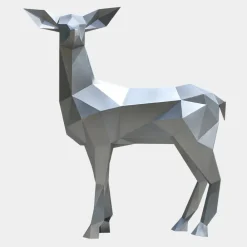 Wildlife|Stags & Deers^Statues & Sculptures Deer 160cm Geometric Metal Garden Sculpture