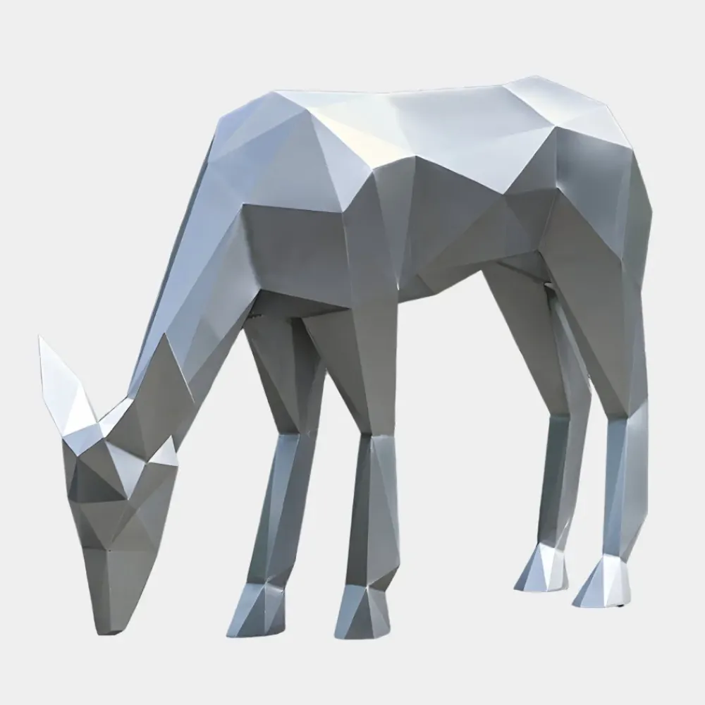 Wildlife|Stags & Deers^Statues & Sculptures Deer 90cm Geometric Metal Garden Sculpture