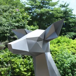 Wildlife|Stags & Deers^Statues & Sculptures Deer 90cm Geometric Metal Garden Sculpture