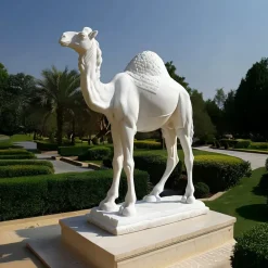 Wildlife|Modern^Statues & Sculptures Desert Camel 160cm White Marble Garden Statue v2