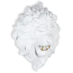 Wall Art|Animals^Statues & Sculptures Desert Lion 49cm White Resin Wall Sculpture