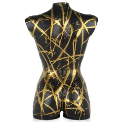 Figurative|Table Top^Statues & Sculptures Divine Torso 50cm Black Resin Indoor Sculpture