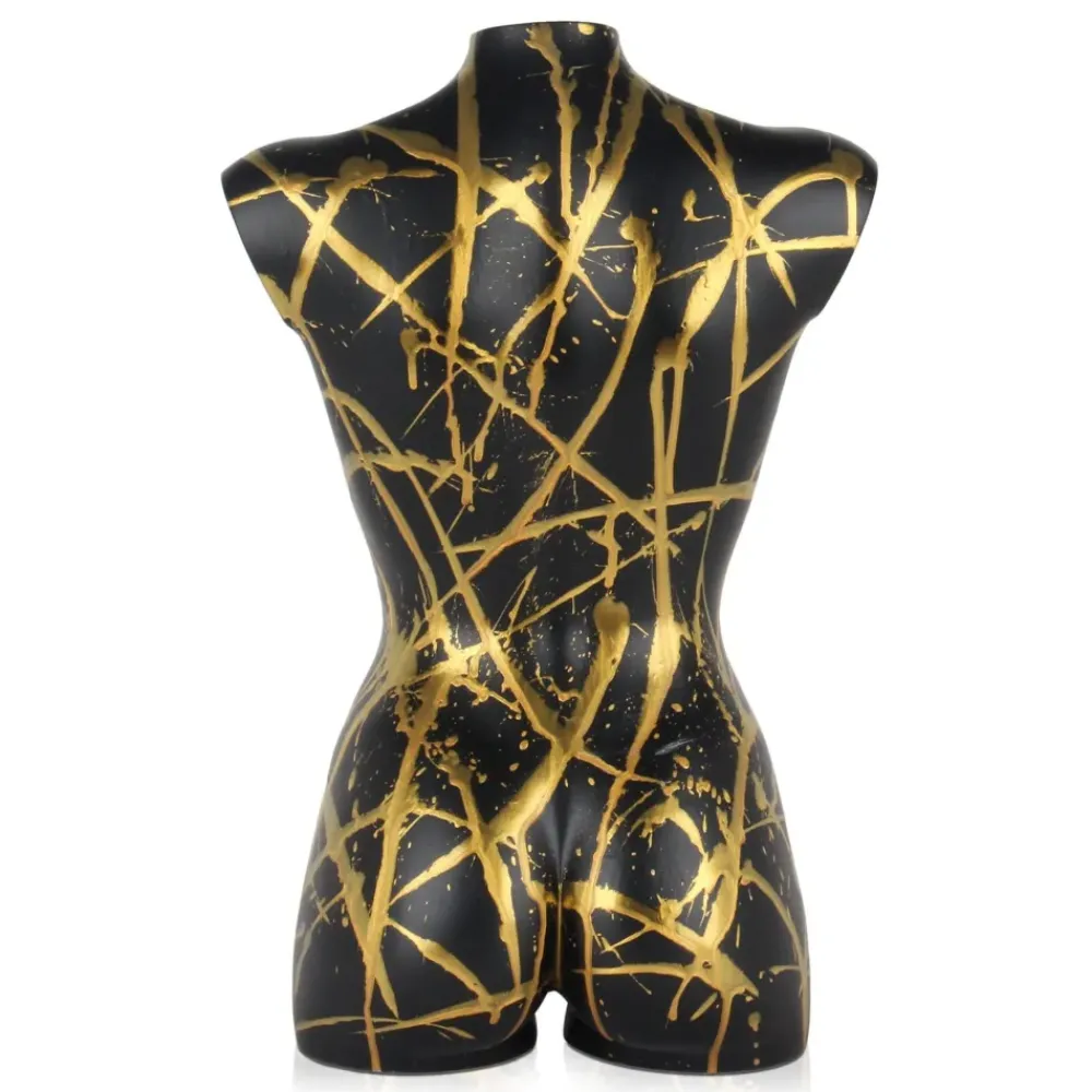 Figurative|Table Top^Statues & Sculptures Divine Torso 50cm Black Resin Indoor Sculpture