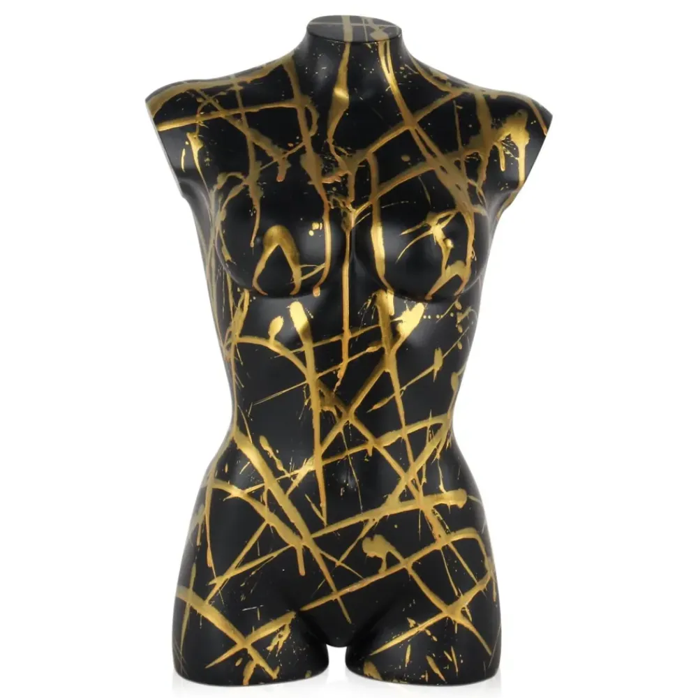 Figurative|Table Top^Statues & Sculptures Divine Torso 50cm Black Resin Indoor Sculpture