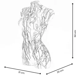 Figurative|Table Top^Statues & Sculptures Divine Torso 50cm Black Resin Indoor Sculpture