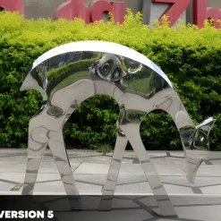 Wildlife|Stags & Deers^Statues & Sculptures Dynamic Deer 91cm Metal Garden Sculpture