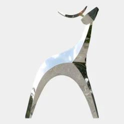 Wildlife|Stags & Deers^Statues & Sculptures Dynamic Deer 100cm Metal Garden Sculpture