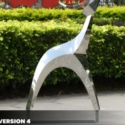 Wildlife|Stags & Deers^Statues & Sculptures Dynamic Deer 100cm Metal Garden Sculpture