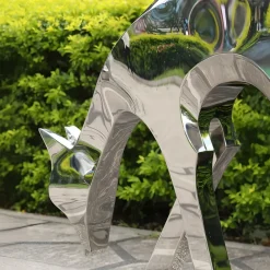 Wildlife|Stags & Deers^Statues & Sculptures Dynamic Deer 100cm Metal Garden Sculpture