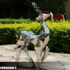 Wildlife|Stags & Deers^Statues & Sculptures Dynamic Deer 158cm Metal Garden Sculpture