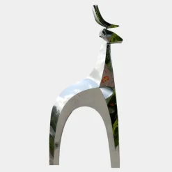 Wildlife|Stags & Deers^Statues & Sculptures Dynamic Deer 156cm Metal Garden Sculpture