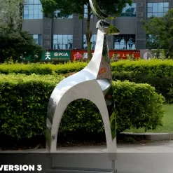 Wildlife|Stags & Deers^Statues & Sculptures Dynamic Deer 156cm Metal Garden Sculpture