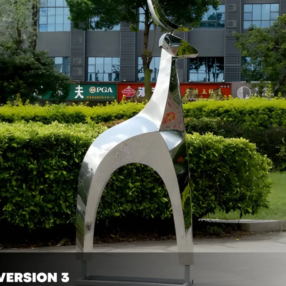 Wildlife|Stags & Deers^Statues & Sculptures Dynamic Deer 156cm Metal Garden Sculpture