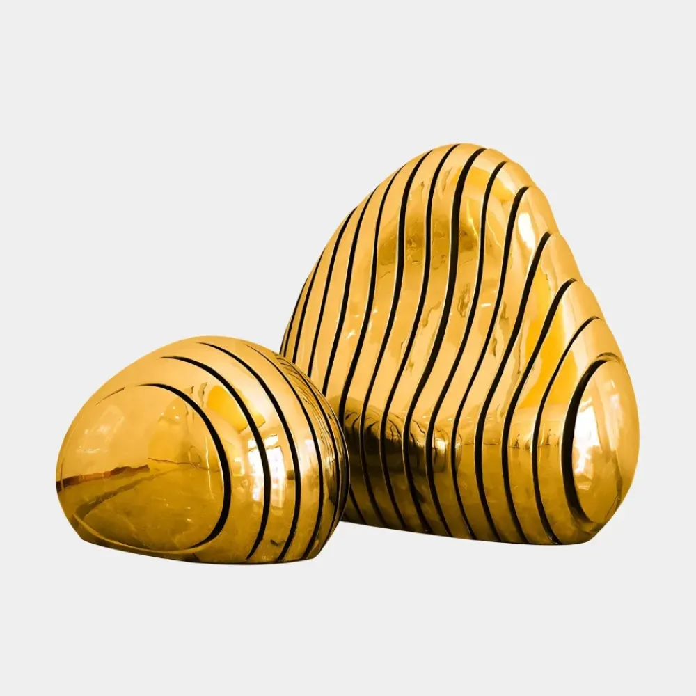 Floor Standing|Abstract^Statues & Sculptures Dynamic Pebbles 95cm Gold Metal Garden Sculptures
