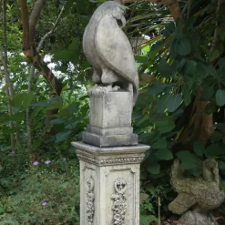 Eagles|Modern^Statues & Sculptures Eagle on Floral Pedestal Modern Stone Garden Statue