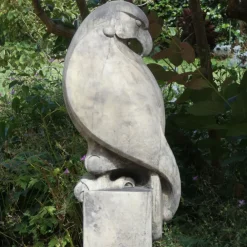 Eagles|Modern^Statues & Sculptures Eagle on Floral Pedestal Modern Stone Garden Statue