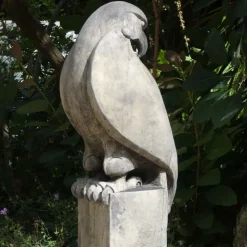 Eagles|Modern^Statues & Sculptures Eagle on Floral Pedestal Modern Stone Garden Statue