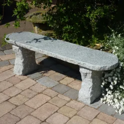 Stone Benches^Statues & Sculptures Elegance II Natural Granite Grey Stone Garden Bench
