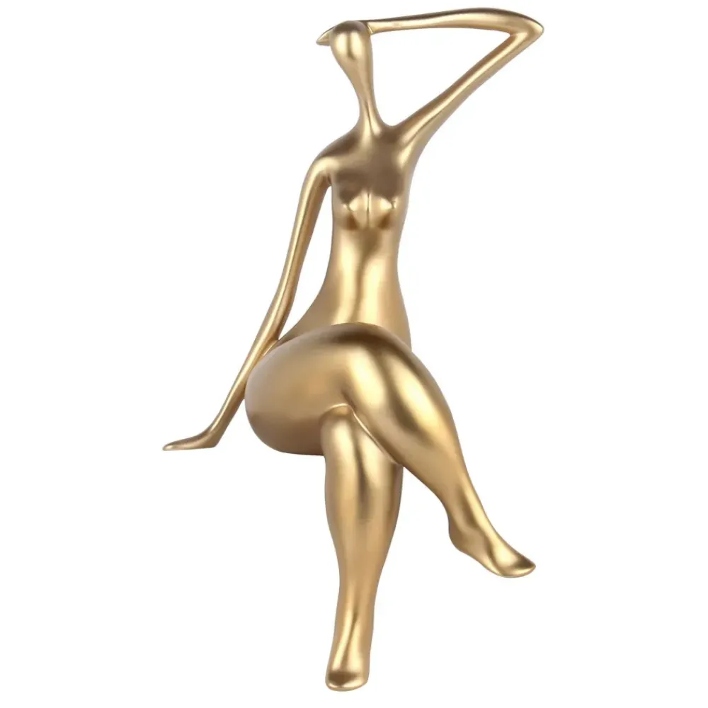 Figurative|Table Top^Statues & Sculptures Elegant Grace 38cm Gold Resin Indoor Sculpture