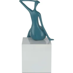 Figurative|Table Top^Statues & Sculptures Elegant Grace 38cm Teal Resin Indoor Sculpture