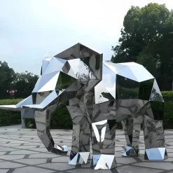Wildlife|Contemporary^Statues & Sculptures Elephant 168cm Geometric Metal Garden Sculpture