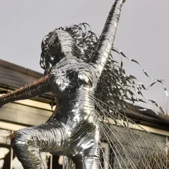 Fairies^Statues & Sculptures Elvina Fairy 90cm Metal Wire Garden Sculpture