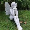 Fairies^Statues & Sculptures Enchanted Fairy 60cm Marble Resin Garden Statue
