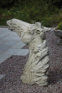 Horses^Statues & Sculptures Epona Horses Head Stone Garden Ornament