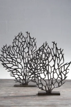 Table Top|Contemporary^Statues & Sculptures Euphoric Coral 43cm Black Metal Indoor Sculpture