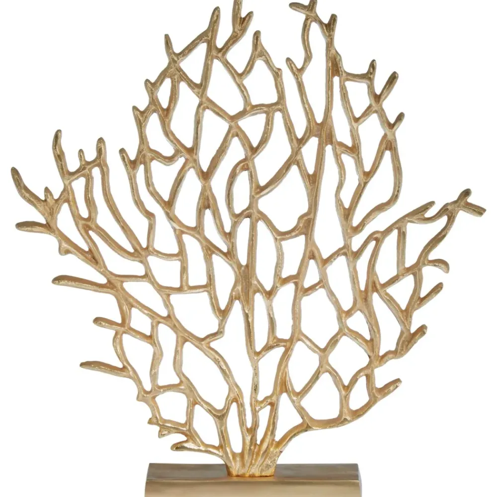 Table Top|Contemporary^Statues & Sculptures Euphoric Coral 40cm Gold Metal Indoor Sculpture
