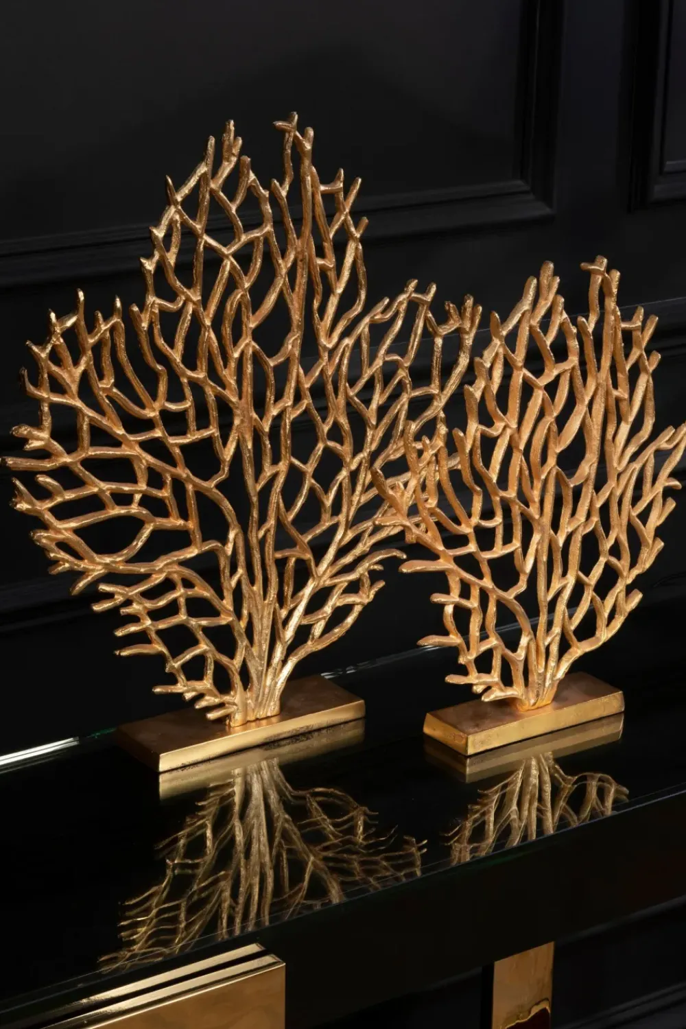Table Top|Contemporary^Statues & Sculptures Euphoric Coral 40cm Gold Metal Indoor Sculpture