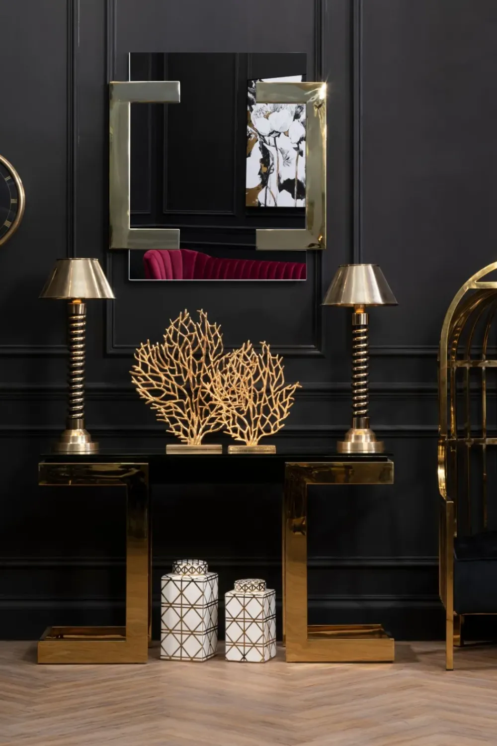 Table Top|Contemporary^Statues & Sculptures Euphoric Coral 40cm Gold Metal Indoor Sculpture