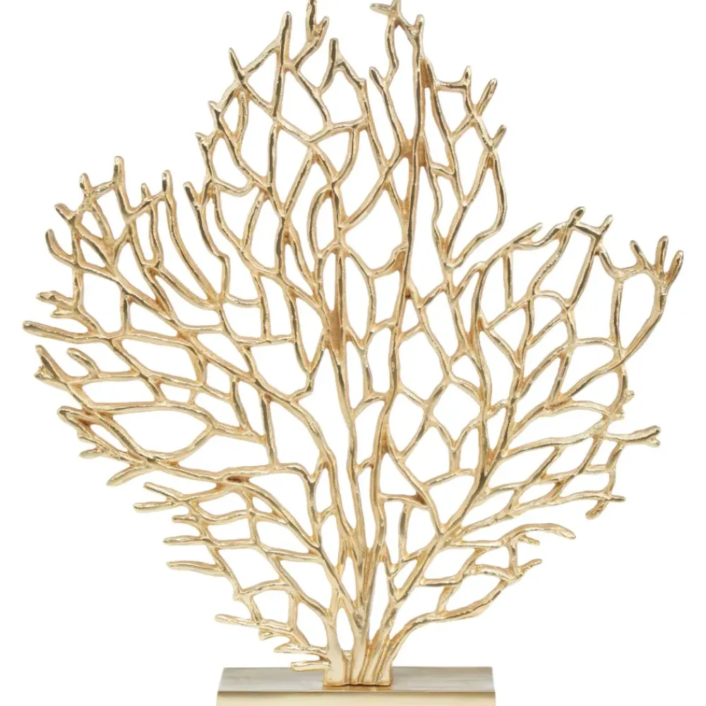 Table Top|Contemporary^Statues & Sculptures Euphoric Coral 54cm Gold Metal Indoor Sculpture
