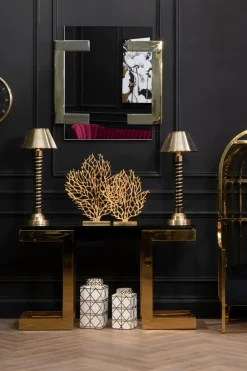 Table Top|Contemporary^Statues & Sculptures Euphoric Coral 54cm Gold Metal Indoor Sculpture