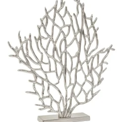 Table Top|Contemporary^Statues & Sculptures Euphoric Coral 43cm Silver Metal Indoor Sculpture