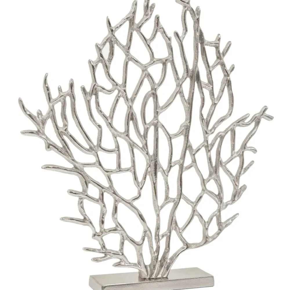 Table Top|Contemporary^Statues & Sculptures Euphoric Coral 43cm Silver Metal Indoor Sculpture