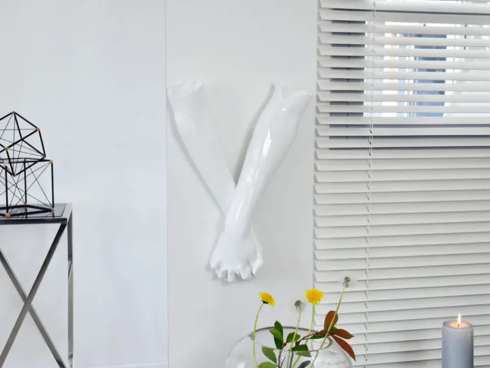 Wall Art|Contemporary^Statues & Sculptures Everlasting Embrace 55cm White Resin Wall Sculpture