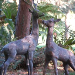 Stags & Deers^Statues & Sculptures Extra Large Stag & Doe Deer Bronze Garden Statues