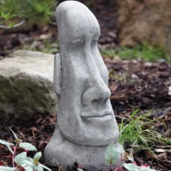 Easter Island Heads^Statues & Sculptures Female Easter Island Head Stone Garden Ornament
