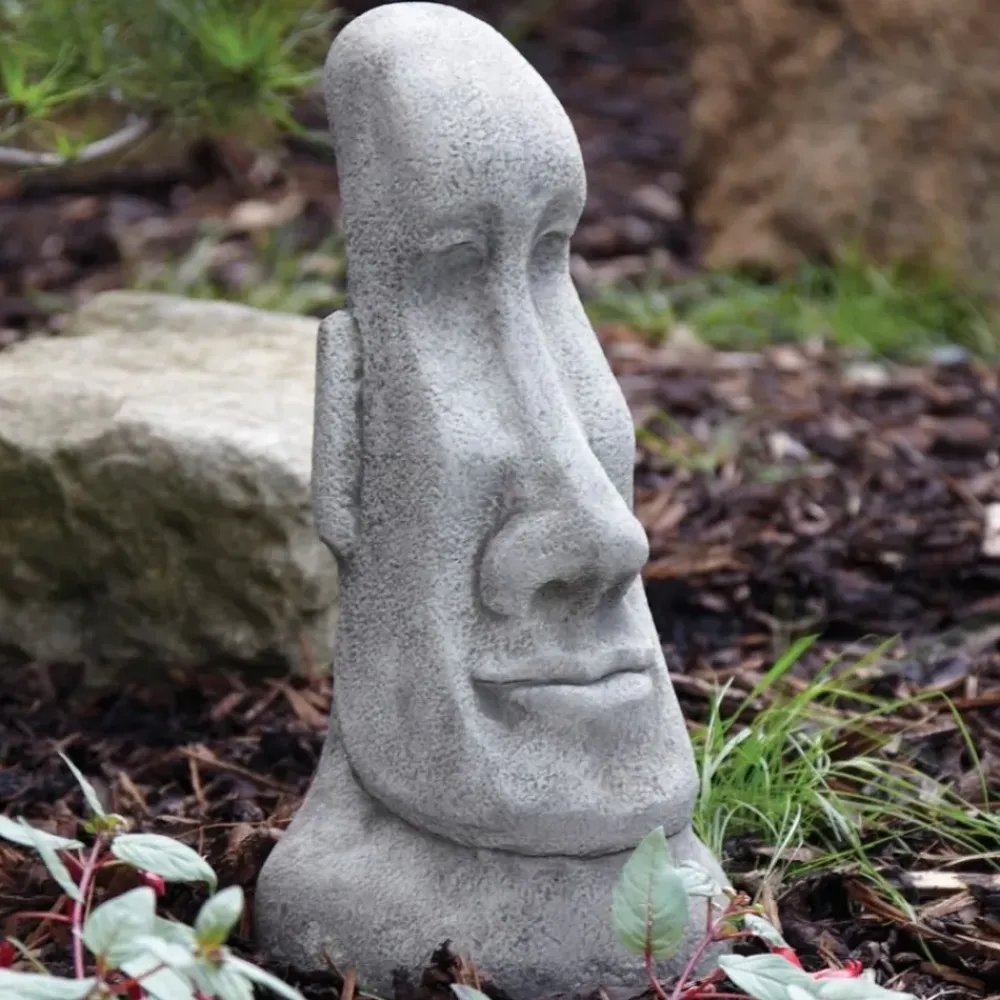 Easter Island Heads^Statues & Sculptures Female Easter Island Head Stone Garden Ornament