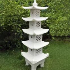 Pagodas^Statues & Sculptures Five Tier Japanese Pagoda Lantern Marble Garden Ornament