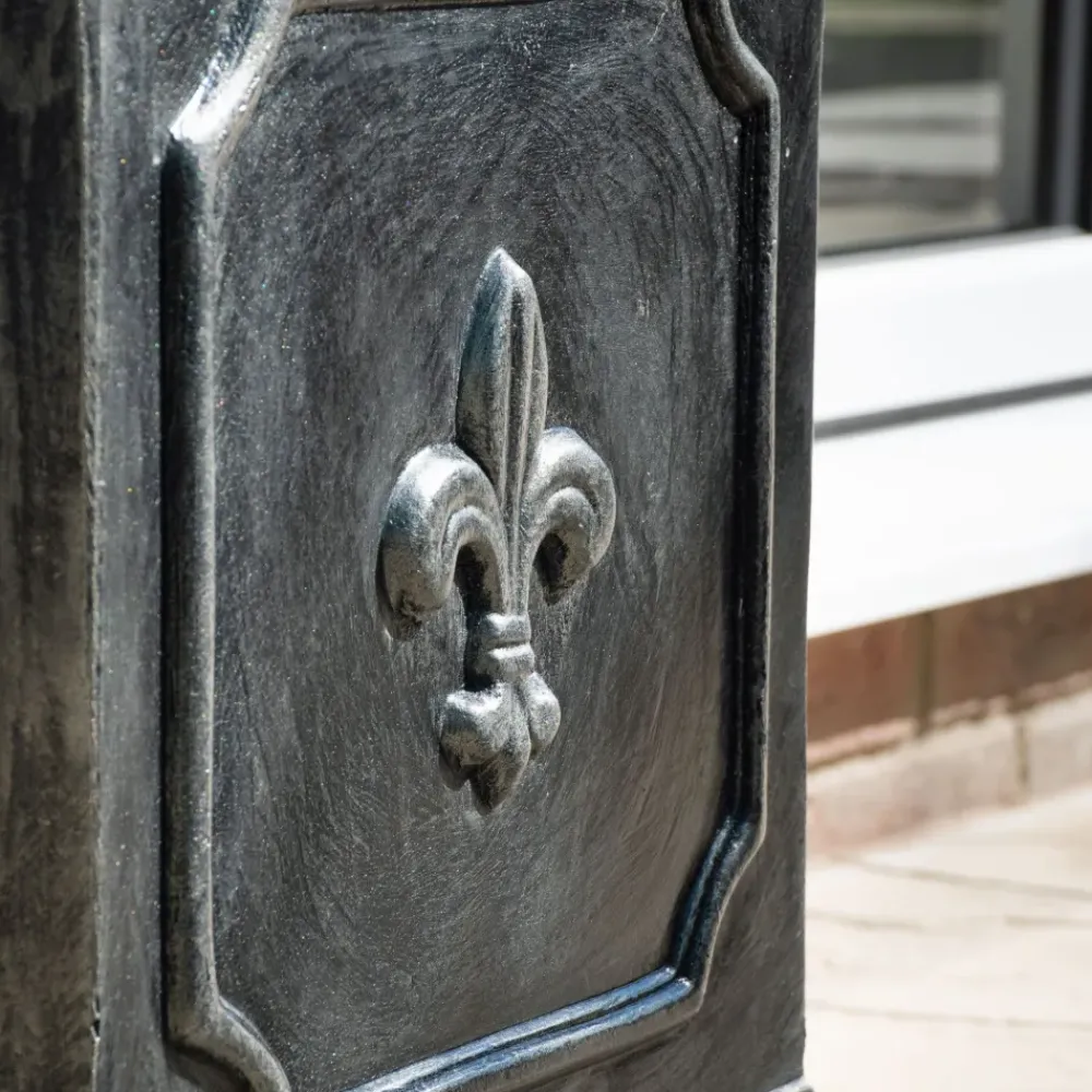 Square^Statues & Sculptures Fleur-De-Lis Metal Garden Planter