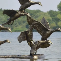 Ducks^Statues & Sculptures Flight of Ducks Life-Size Bronze Metal Garden Statue