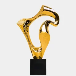 Table Top|Floor Standing^Statues & Sculptures Flow Motion 90cm Gold Metal Indoor Sculpture v1