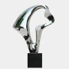 Table Top|Floor Standing^Statues & Sculptures Flow Motion 90cm Silver Metal Indoor Sculpture v2